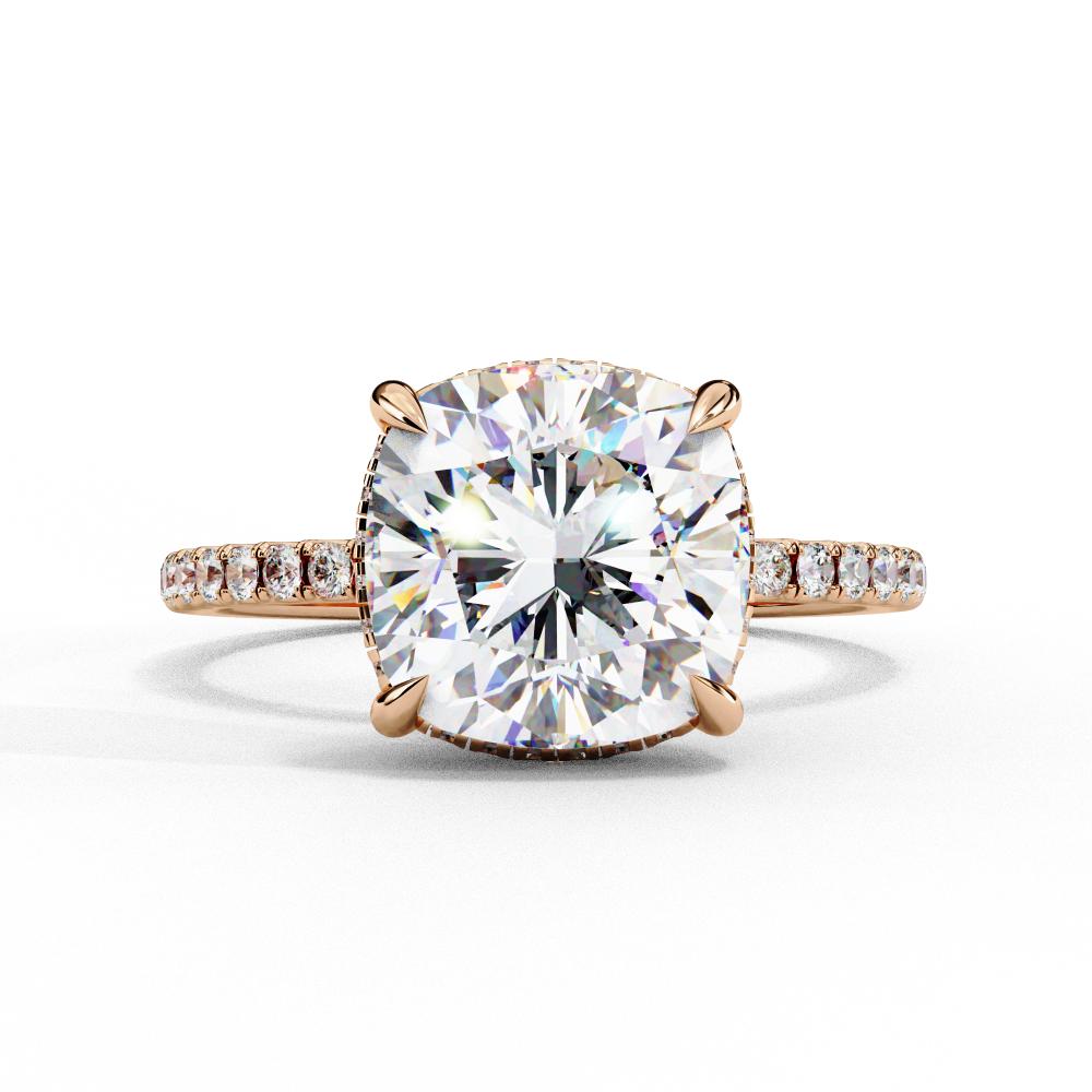 The Louise Cushion Hidden Halo Engagement ring