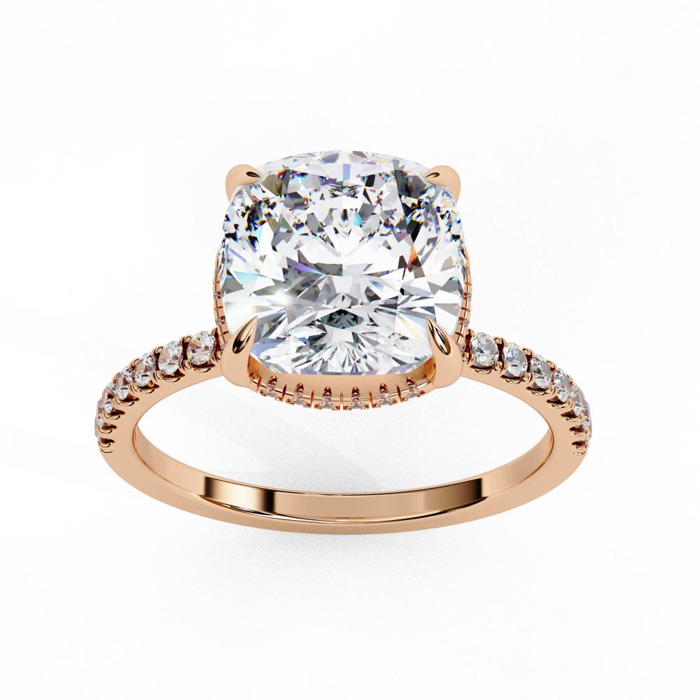 The Louise Cushion Hidden Halo Engagement ring