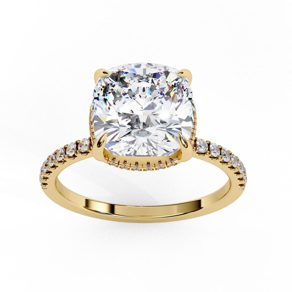 The Louise Cushion Hidden Halo Engagement ring