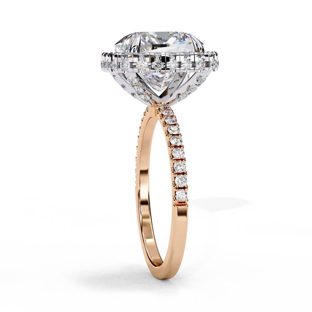 The Jannie Cushion Unique Halo Engagement Ring