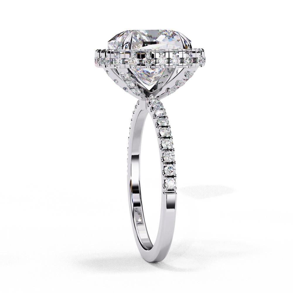 The Jannie Cushion Unique Halo Engagement Ring