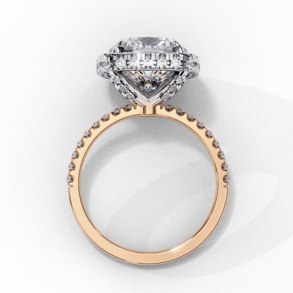 The Jannie Cushion Unique Halo Engagement Ring