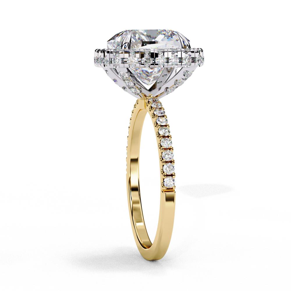 The Jannie Cushion Unique Halo Engagement Ring