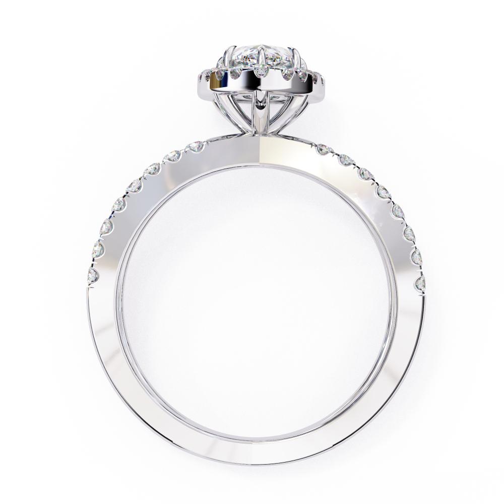 The Jamie Pear Halo with Split Shank Engagement Ring