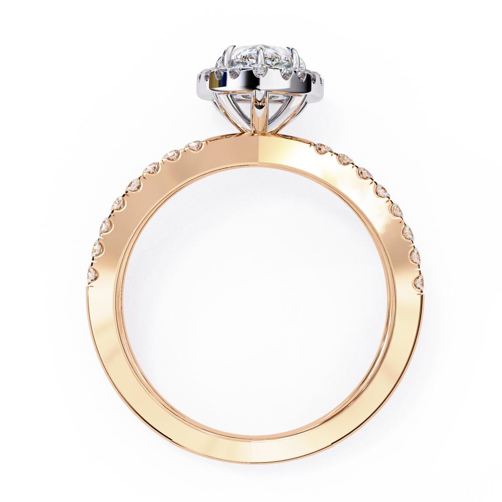 The Jamie Pear Halo with Split Shank Engagement Ring