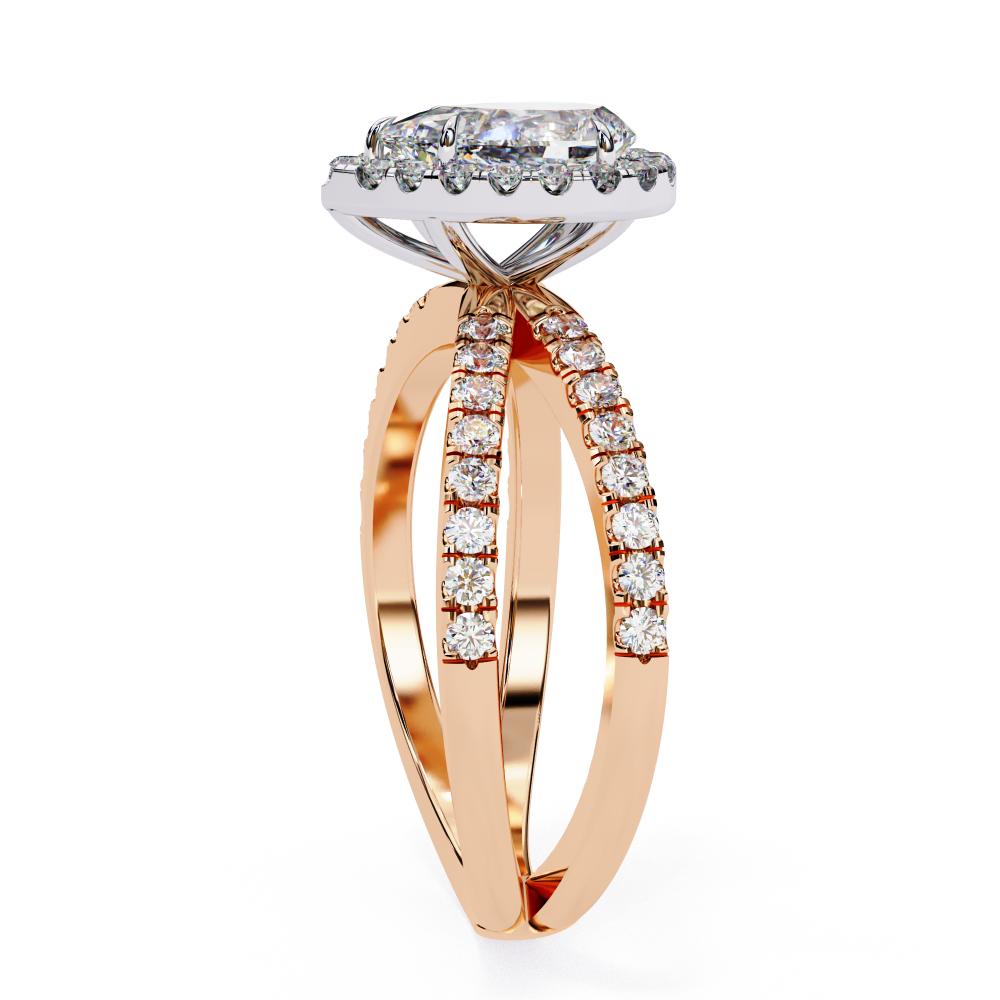 The Jamie Pear Halo with Split Shank Engagement Ring