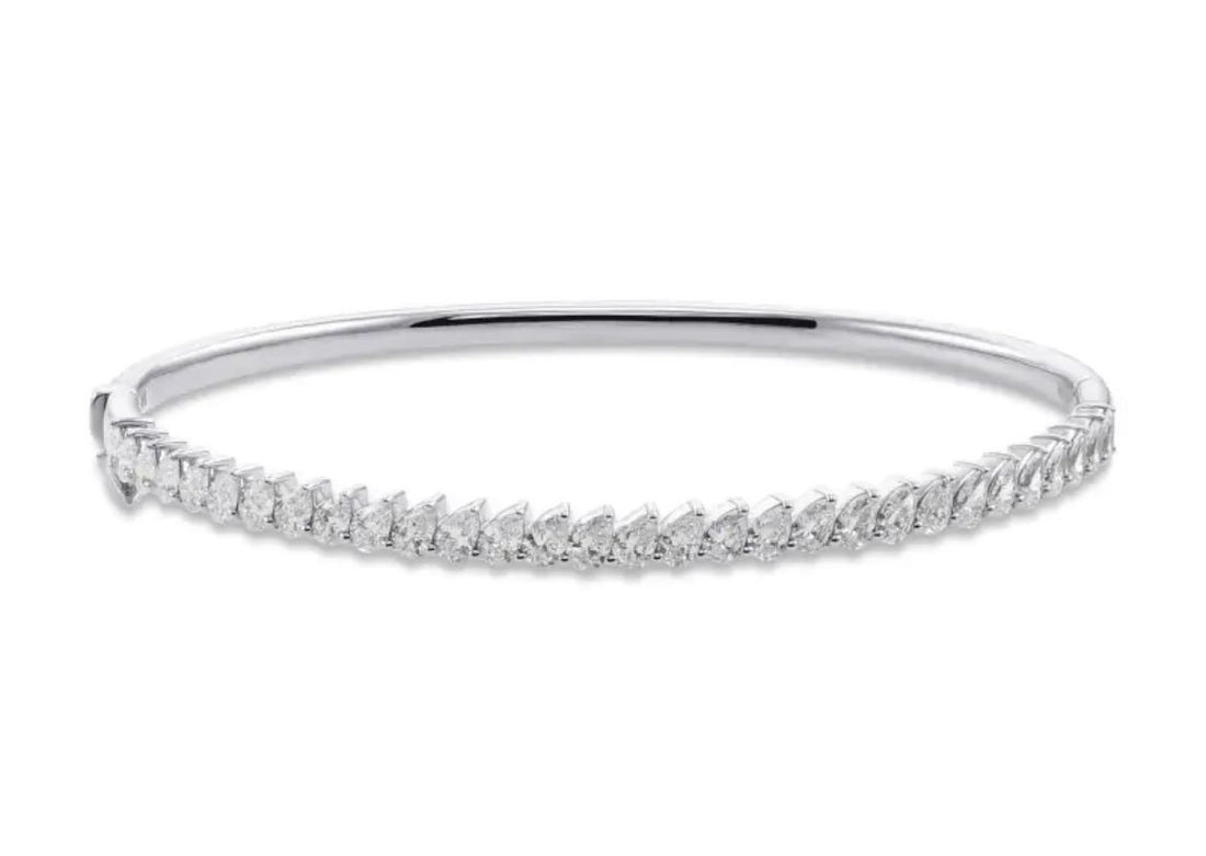 The Mary Pear Diamond Bangle Bracelet