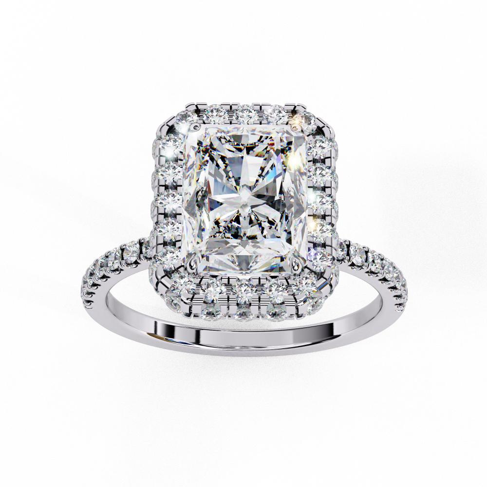 The Jannie Radiant Unique Halo Engagement Ring