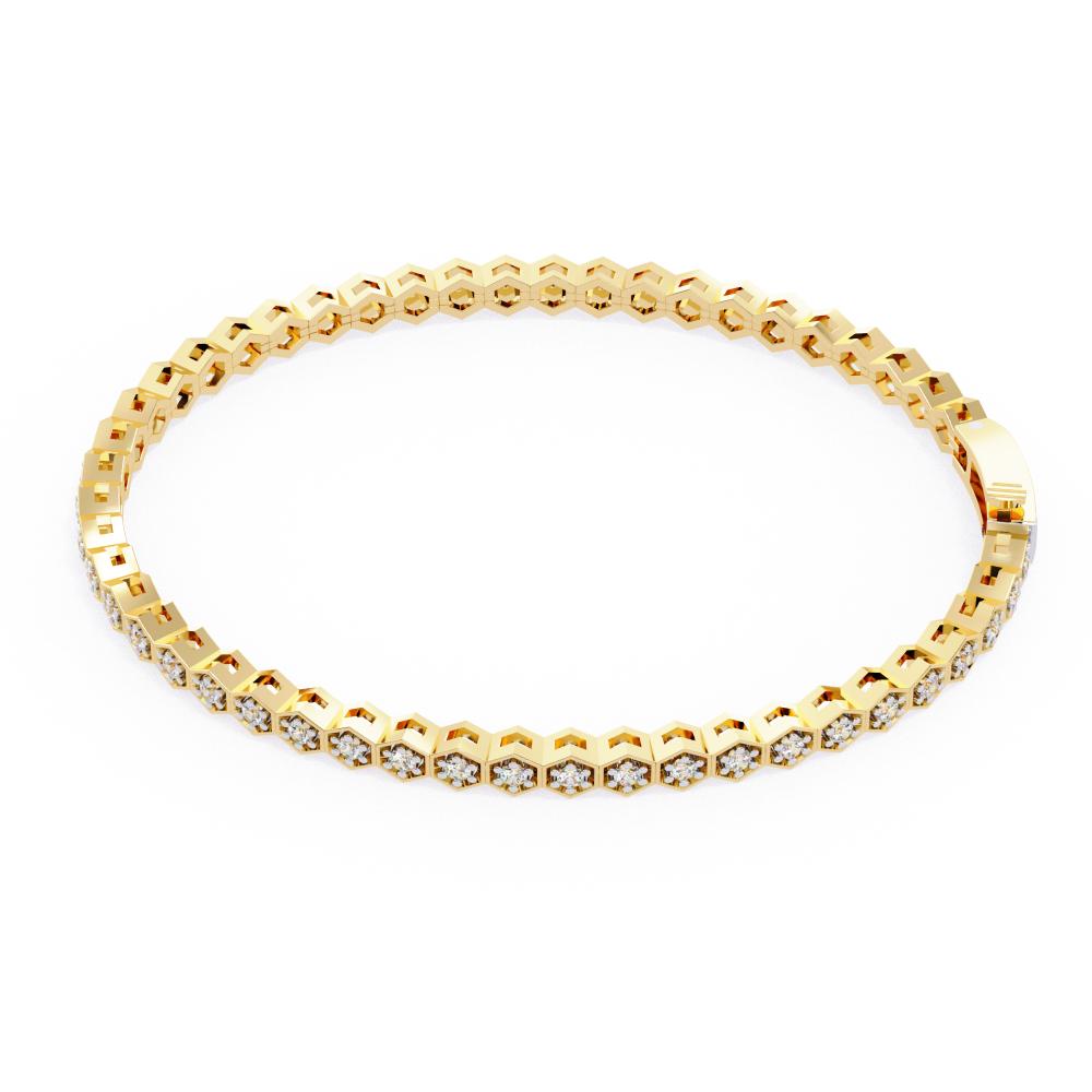 The Vivian Hexagon Shape With Round Tennis Bracelet
