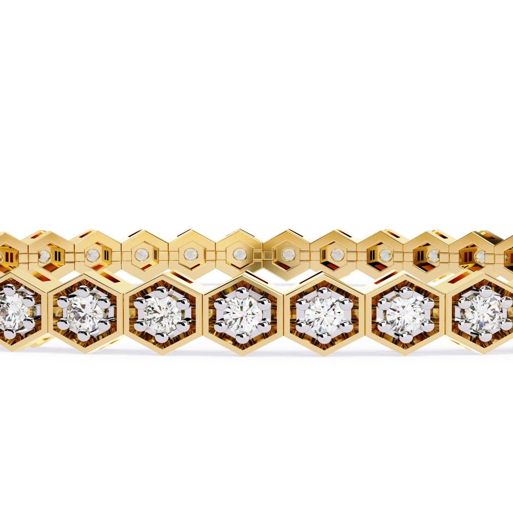 The Vivian Hexagon Shape With Round Tennis Bracelet