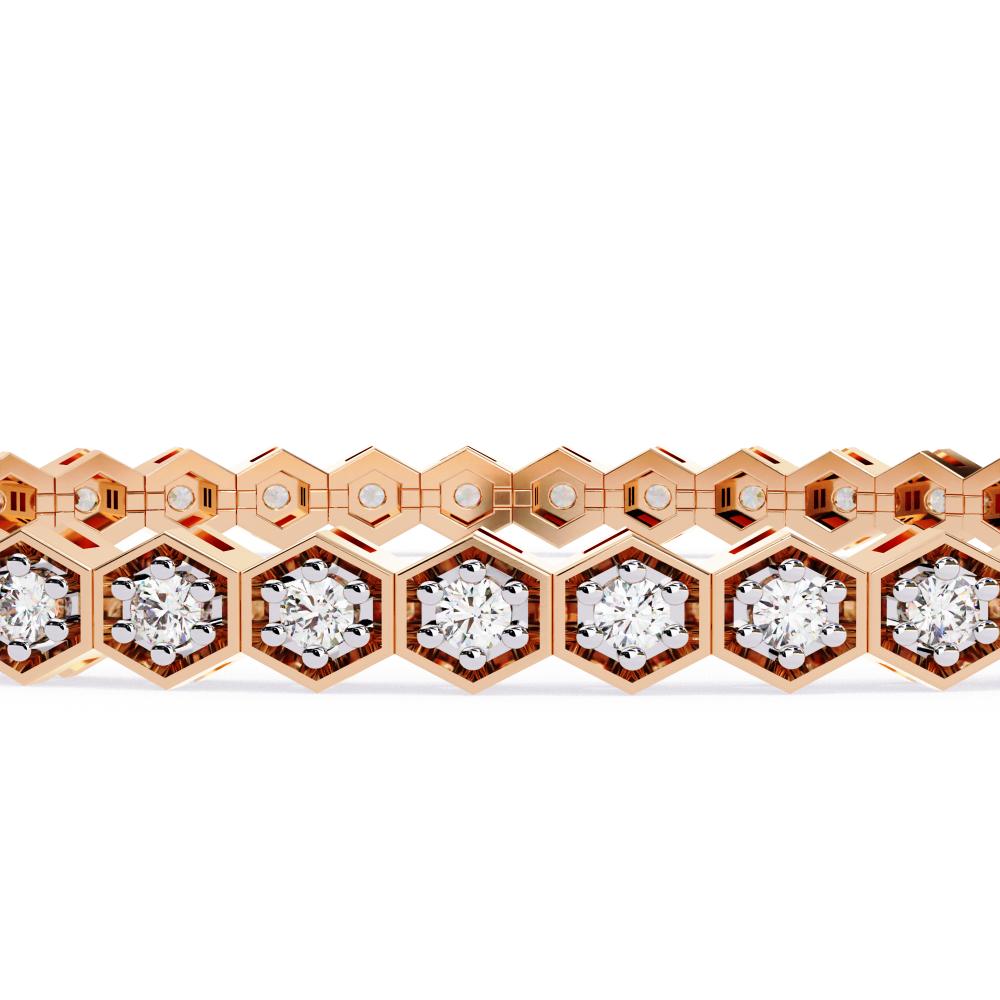 The Vivian Hexagon Shape With Round Tennis Bracelet
