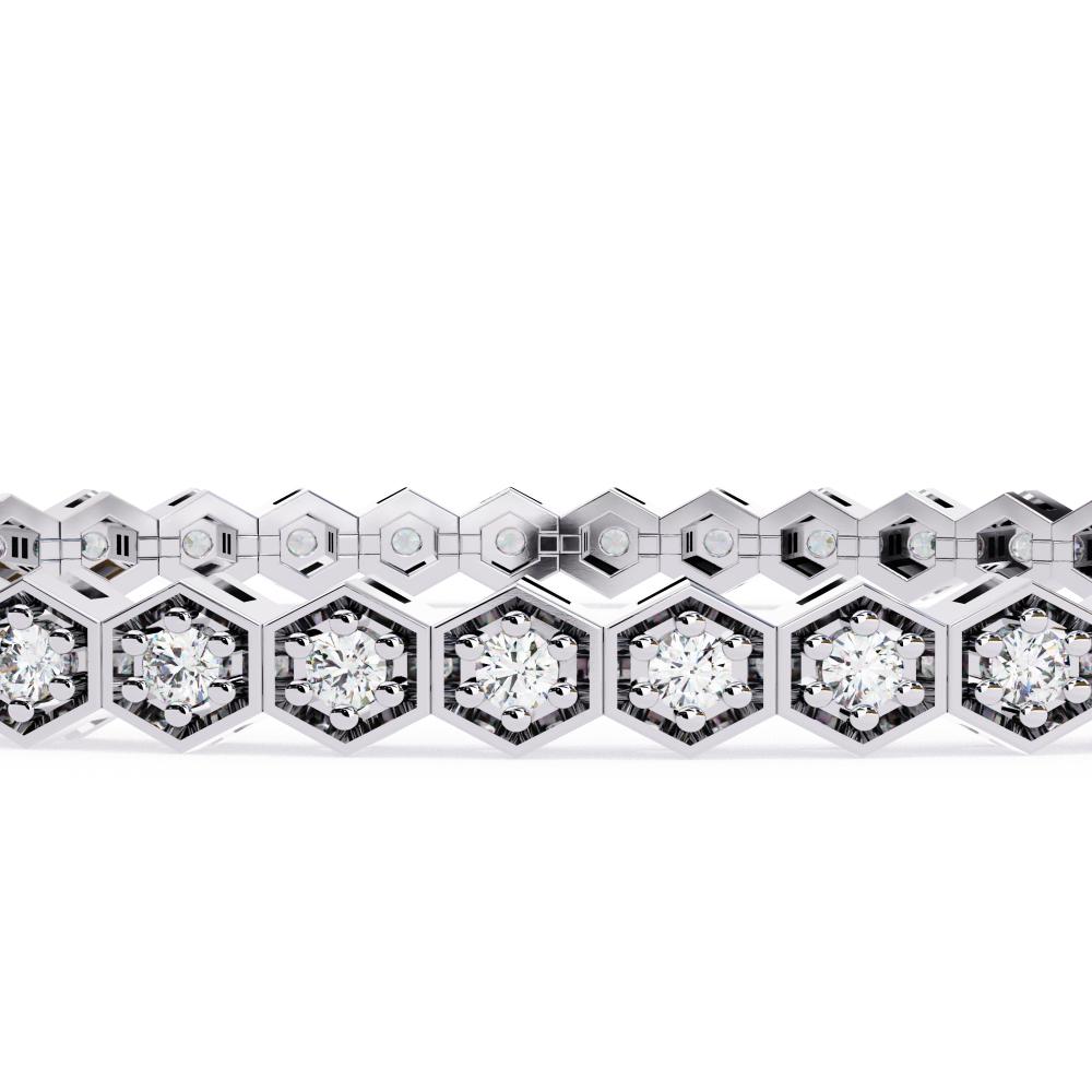 The Vivian Hexagon Shape With Round Tennis Bracelet