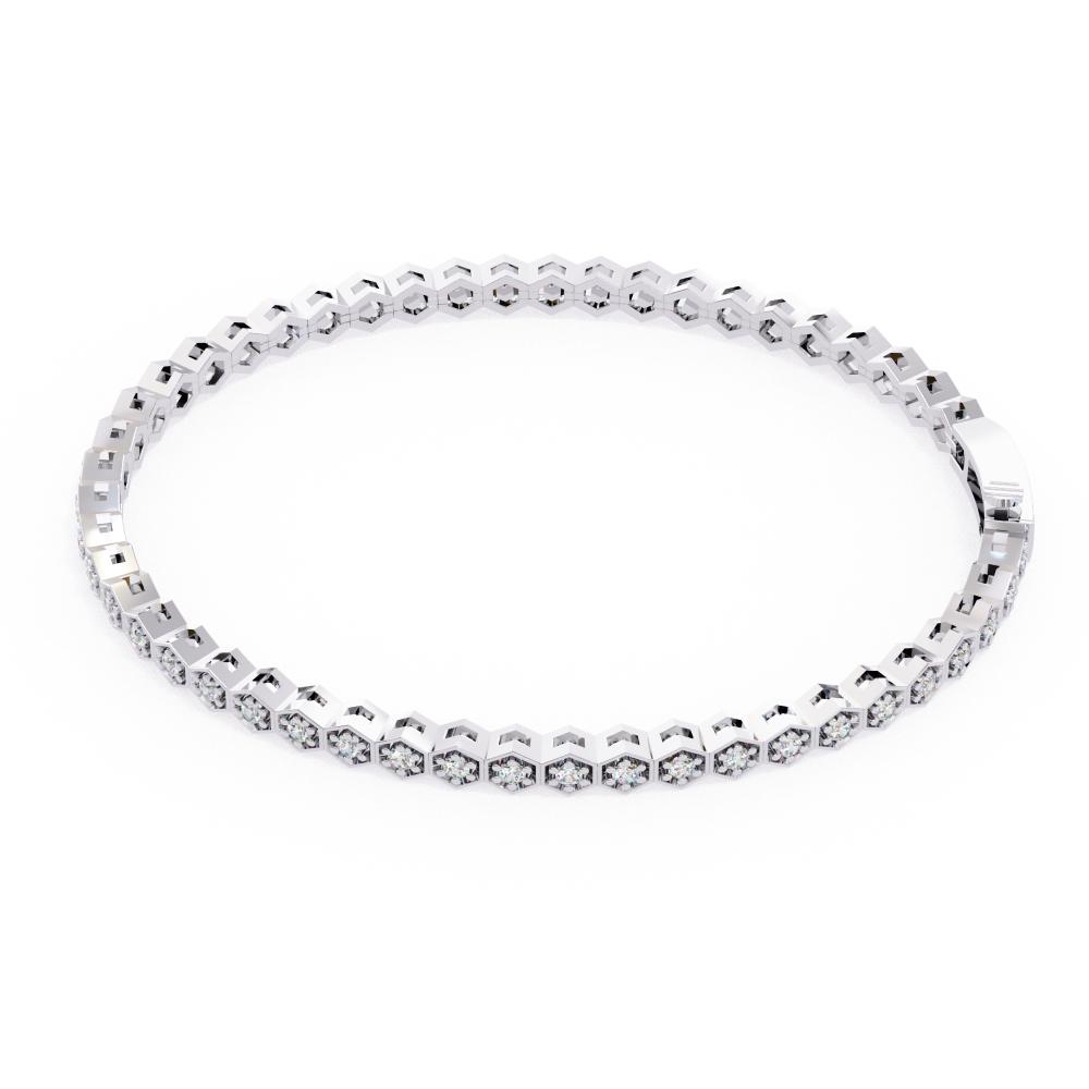 The Vivian Hexagon Shape With Round Tennis Bracelet