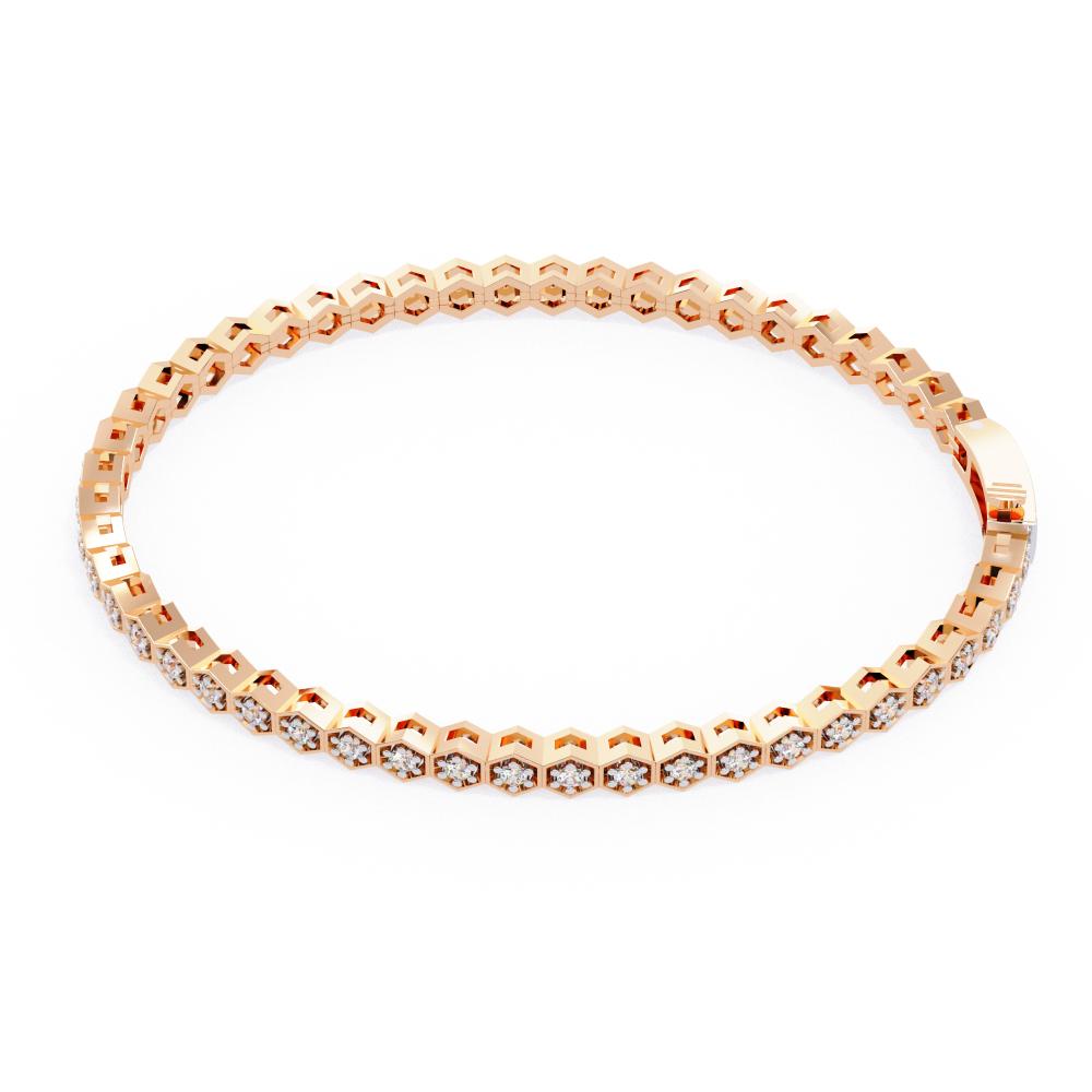 The Vivian Hexagon Shape With Round Tennis Bracelet