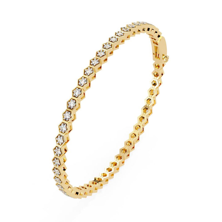 The Vivian Hexagon Shape With Round Tennis Bracelet