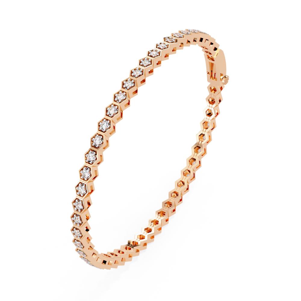 The Vivian Hexagon Shape With Round Tennis Bracelet