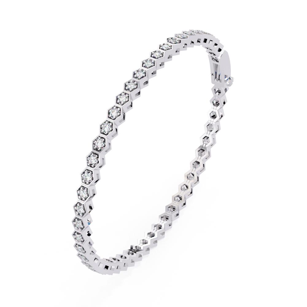 The Vivian Hexagon Shape With Round Tennis Bracelet