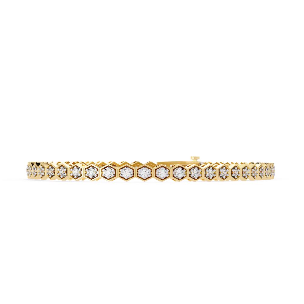 The Vivian Hexagon Shape With Round Tennis Bracelet