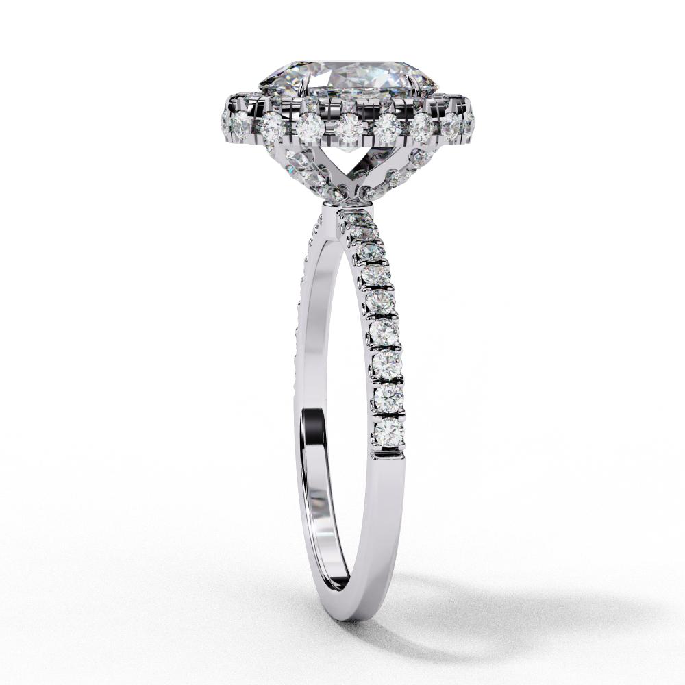 The Jannie Oval Unique Halo Engagement Ring