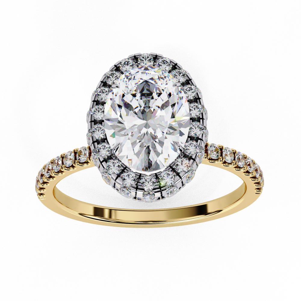 The Jannie Oval Unique Halo Engagement Ring