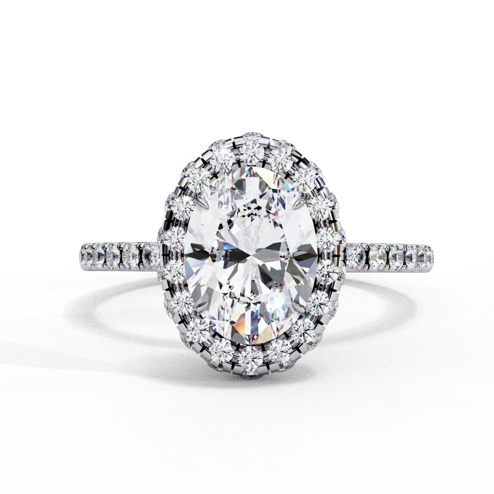 The Jannie Oval Unique Halo Engagement Ring