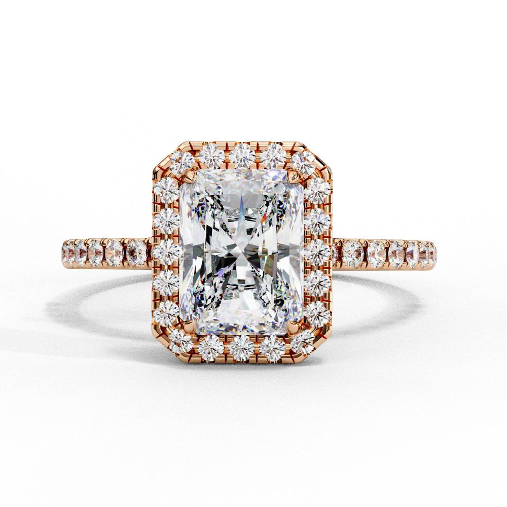 The Lorraine Radiant Halo Engagement ring