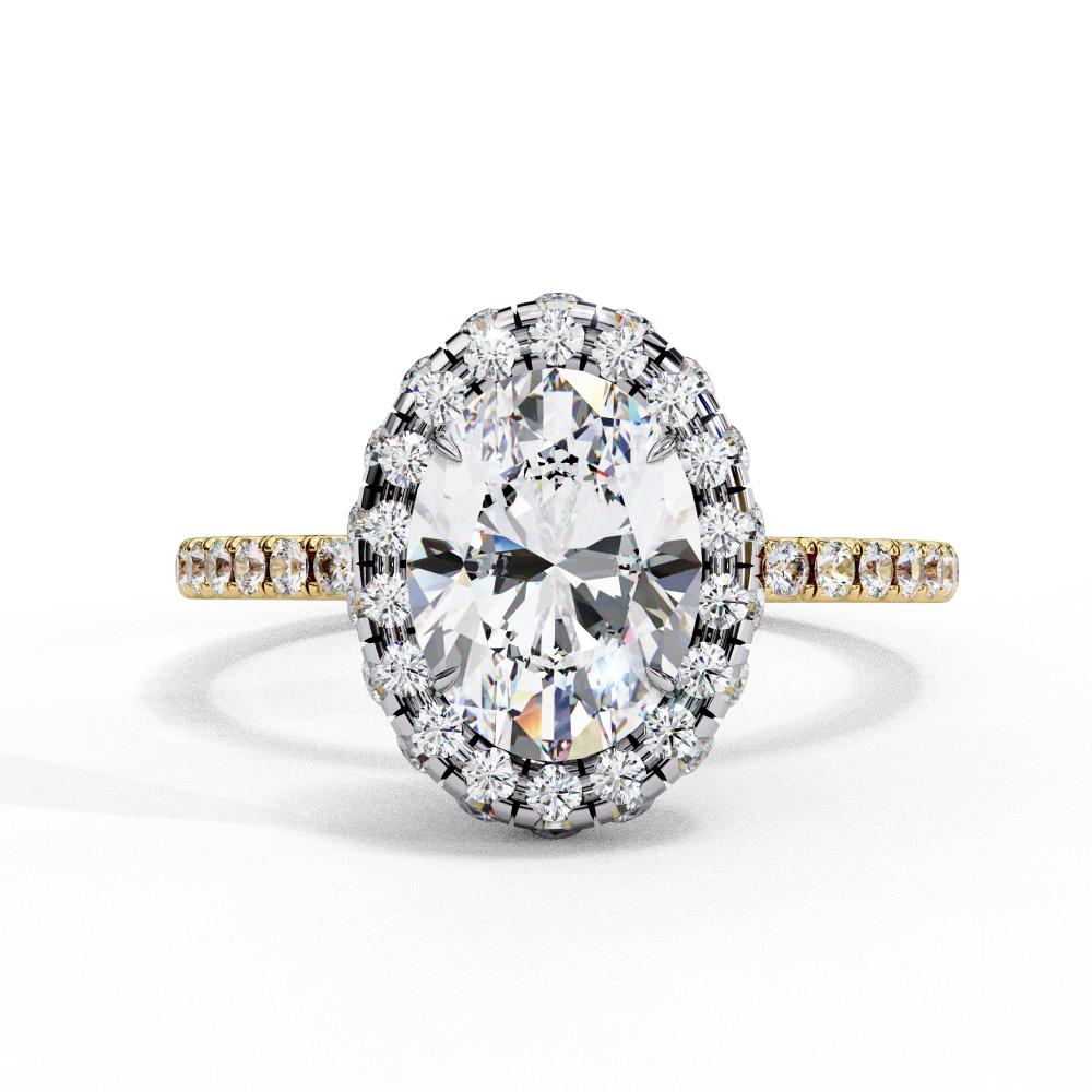 The Jannie Oval Unique Halo Engagement Ring