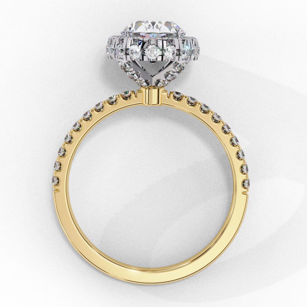 The Jannie Oval Unique Halo Engagement Ring