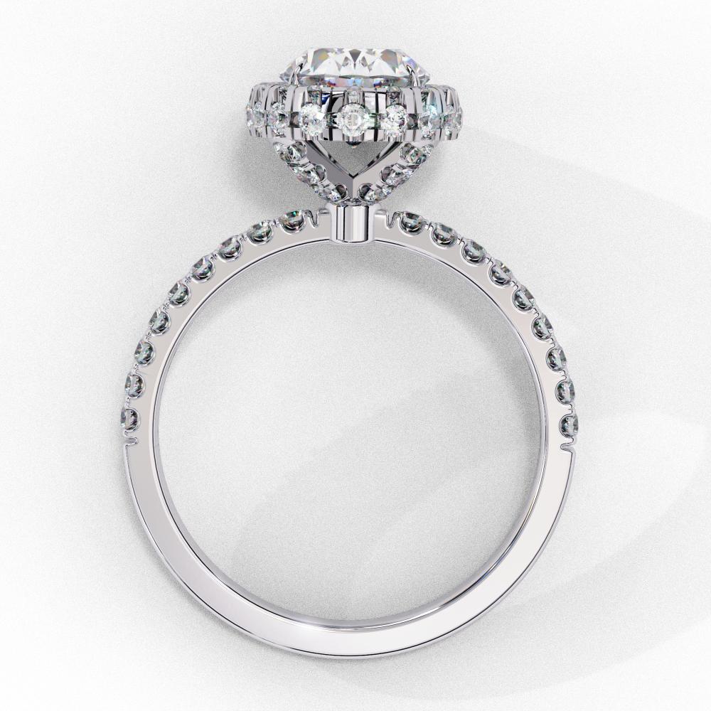 The Jannie Oval Unique Halo Engagement Ring