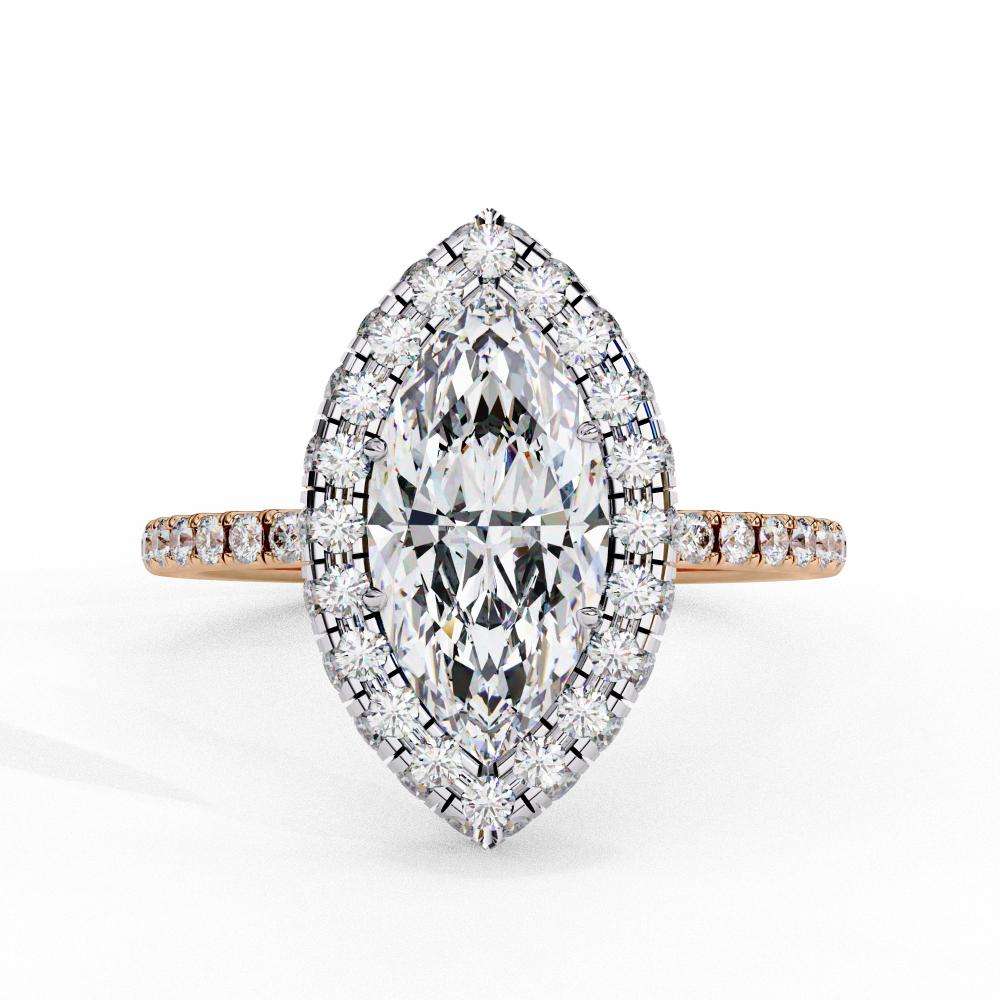 The Jannie Marquise Unique Halo Engagement Ring