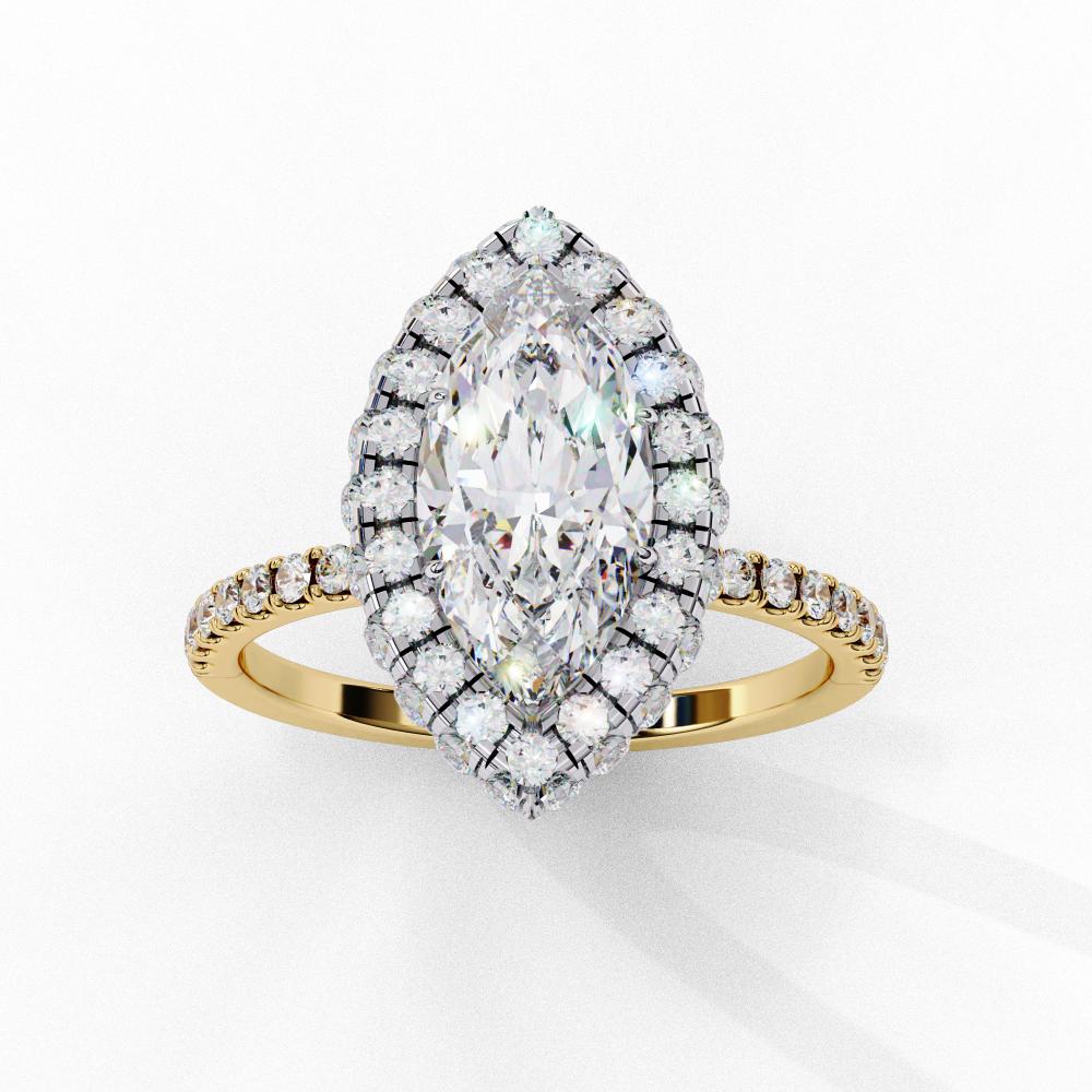 The Jannie Marquise Unique Halo Engagement Ring