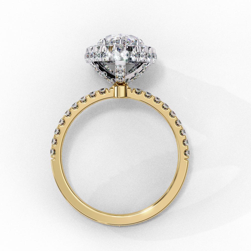 The Jannie Pear Unique Halo Engagement Ring