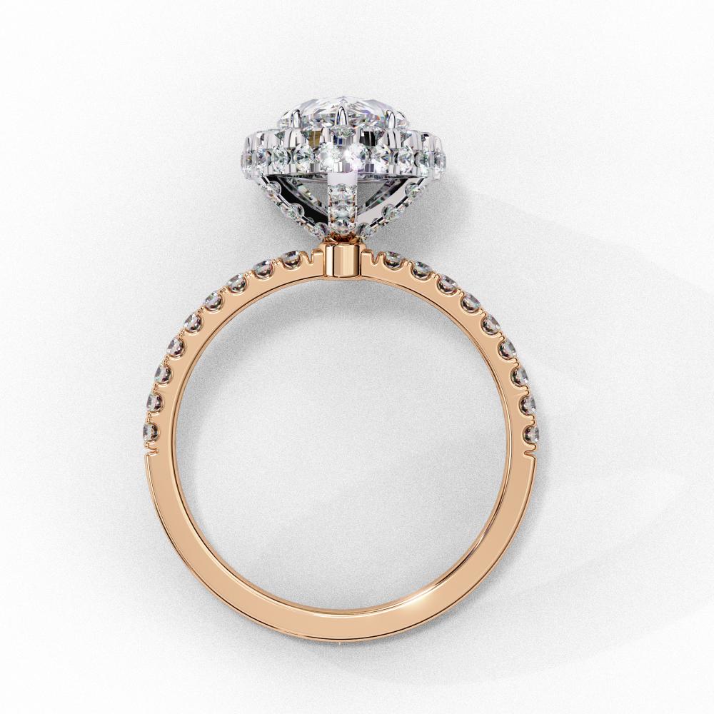 The Jannie Pear Unique Halo Engagement Ring