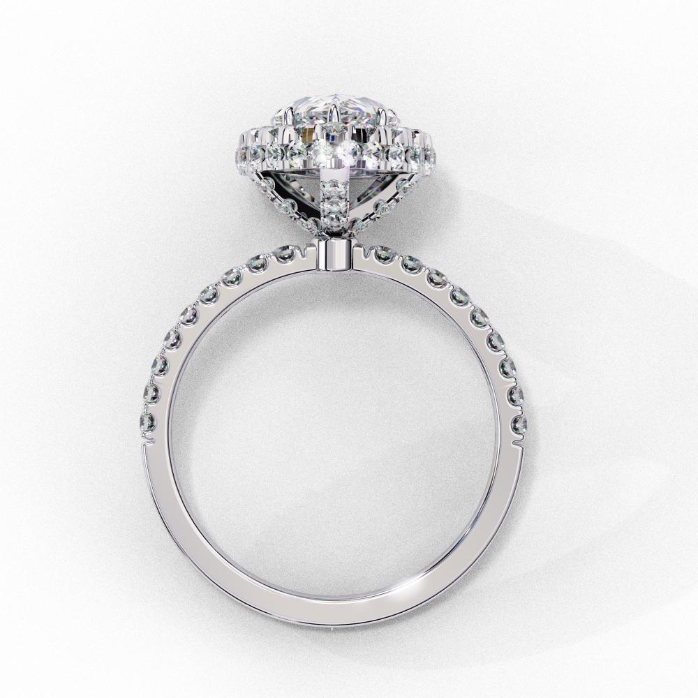 The Jannie Pear Unique Halo Engagement Ring