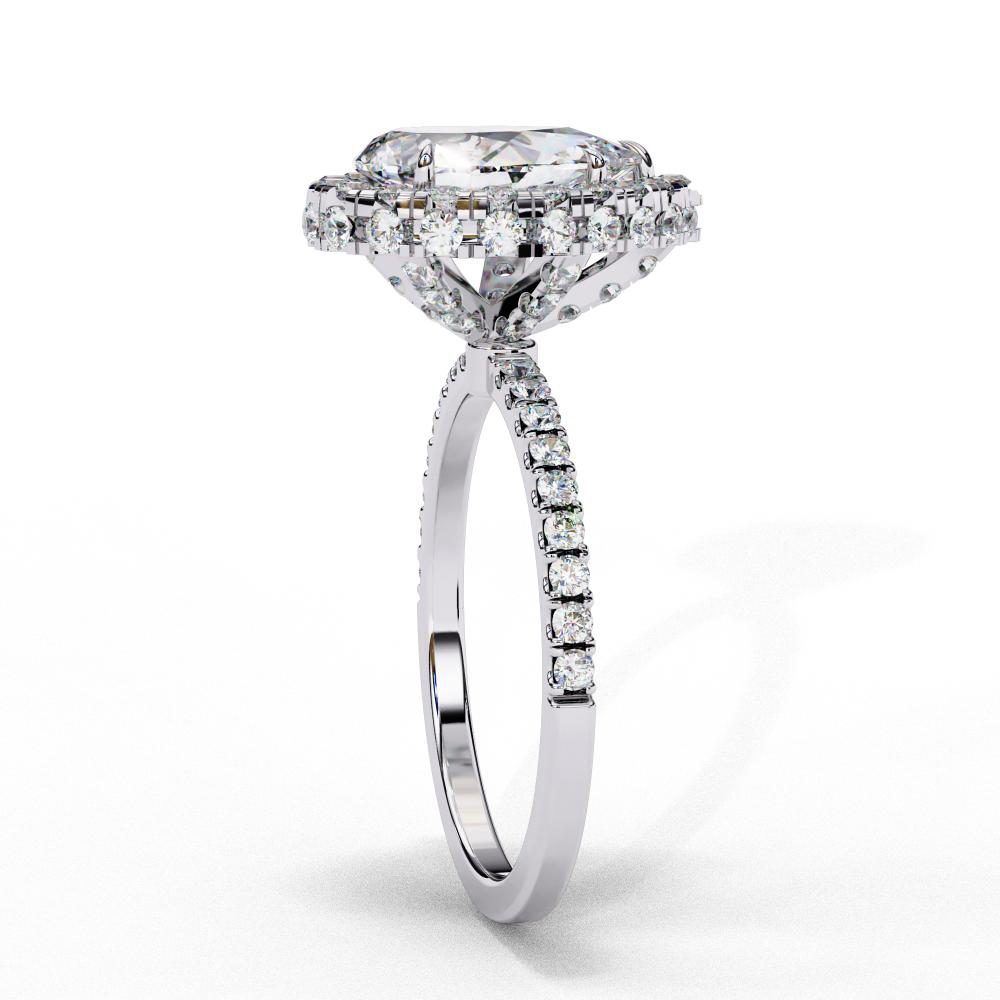 The Jannie Pear Unique Halo Engagement Ring