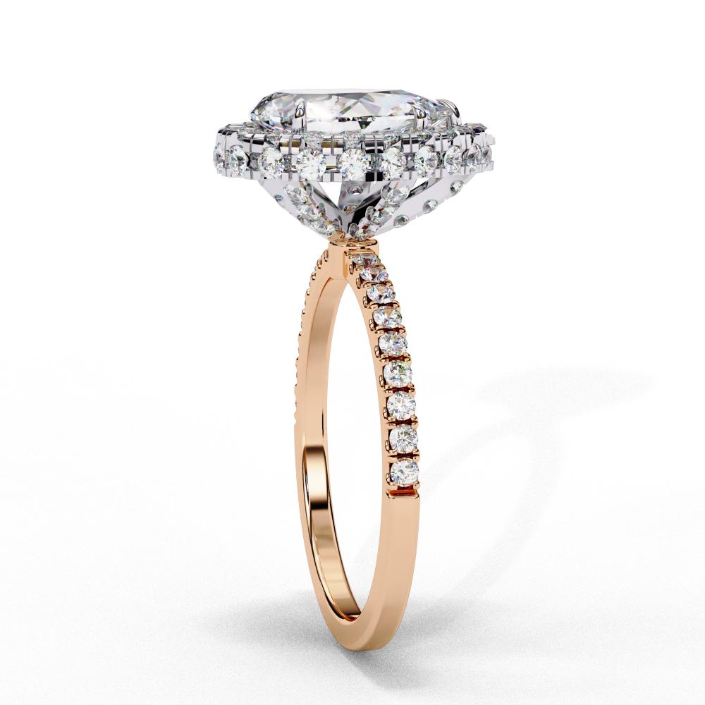 The Jannie Pear Unique Halo Engagement Ring