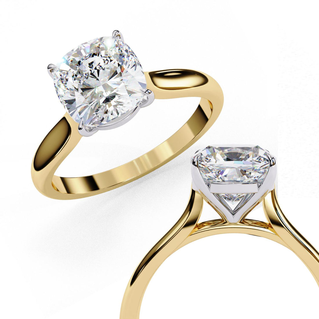 The Jennifer Cushion Cathedral Solitaire Engagement Ring