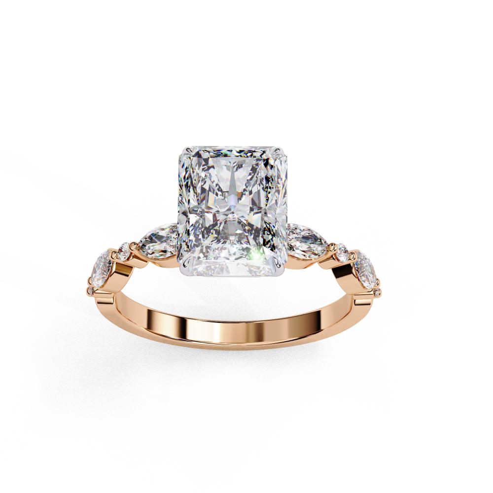 The Joanna Radiant Solitaire Accent Engagement Ring