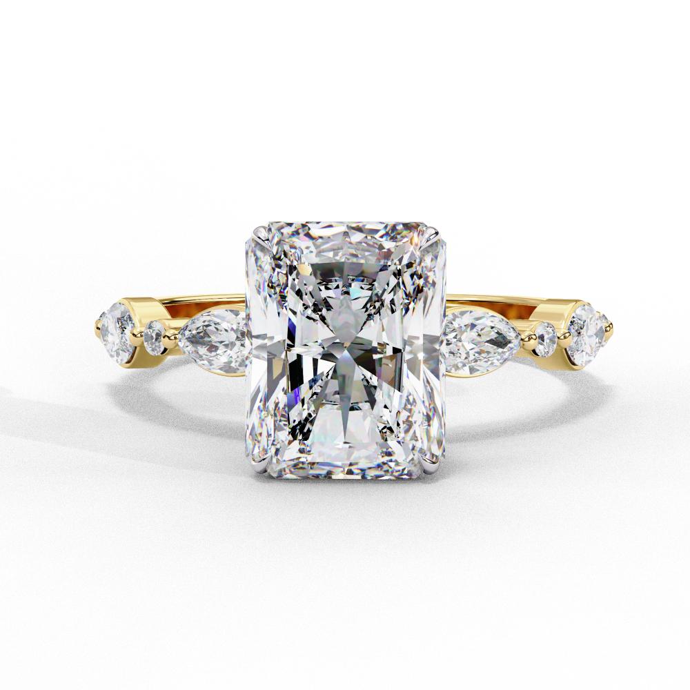 The Joanna Radiant Solitaire Accent Engagement Ring