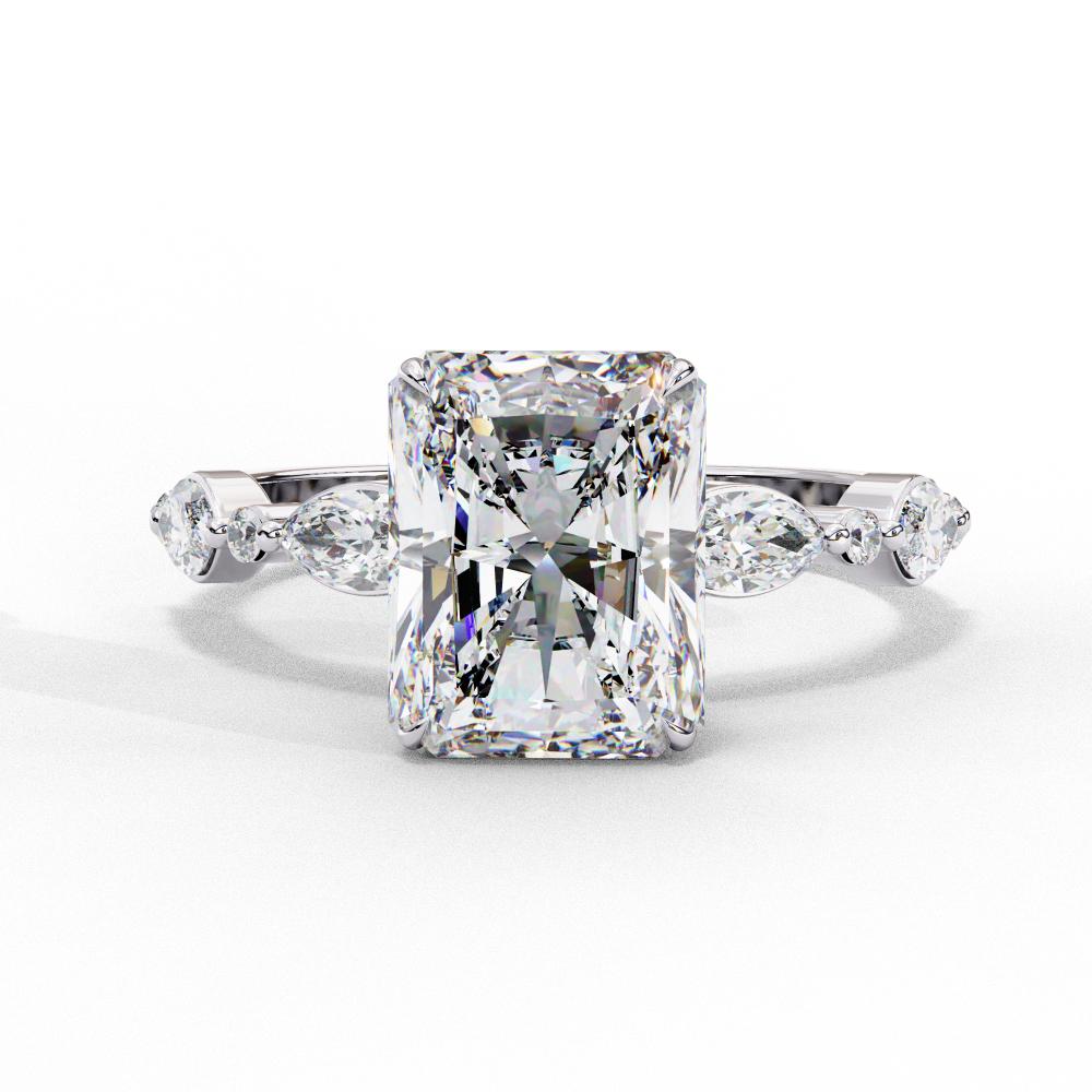 The Joanna Radiant Solitaire Accent Engagement Ring