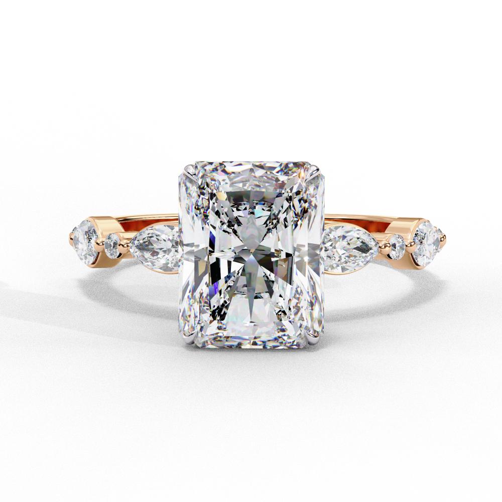 The Joanna Radiant Solitaire Accent Engagement Ring