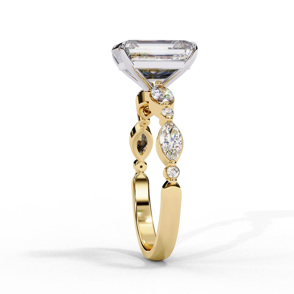 The Joanna Radiant Solitaire Accent Engagement Ring