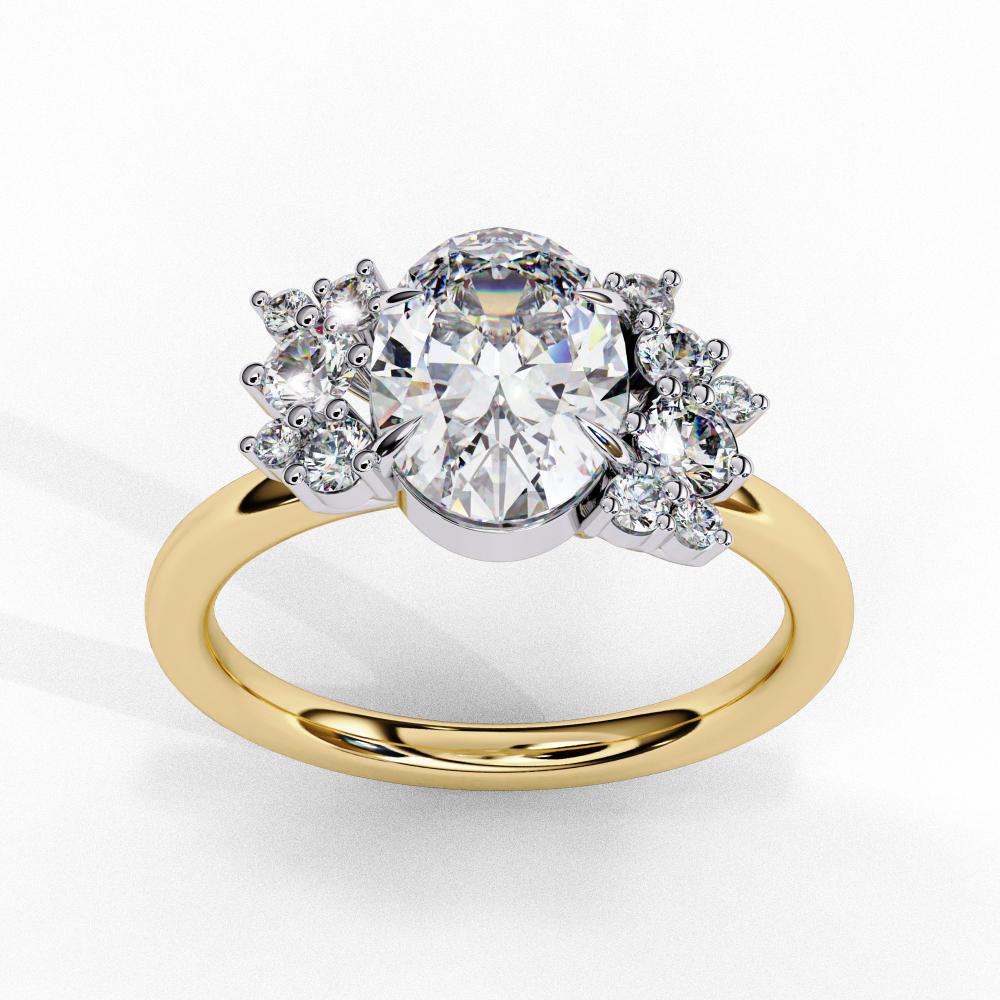 The Vanatti Oval Unique Side Design Engagement Ring