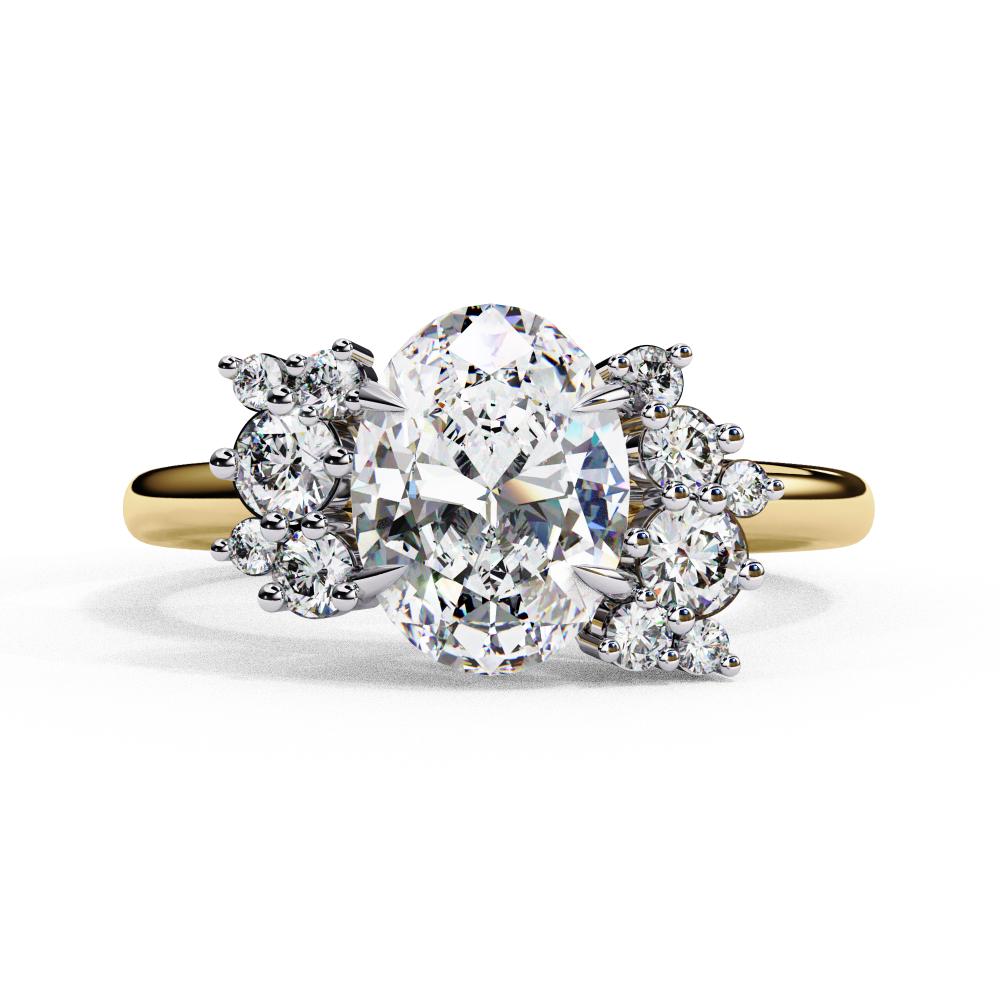 The Vanatti Oval Unique Side Design Engagement Ring