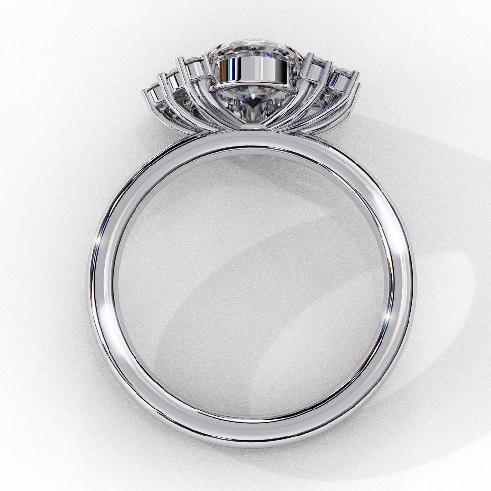 The Vanatti Oval Unique Side Design Engagement Ring