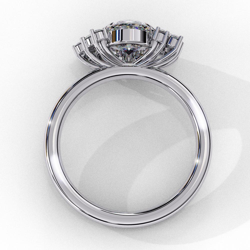 The Vanatti Oval Unique Side Design Engagement Ring