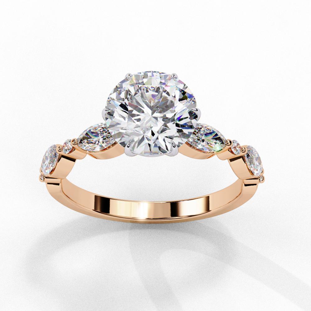 The Joanna Round Solitaire Accent Engagement Ring