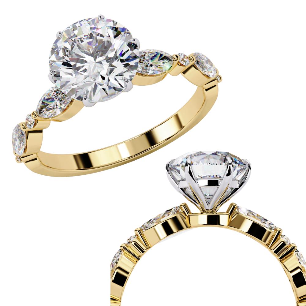 The Joanna Round Solitaire Accent Engagement Ring