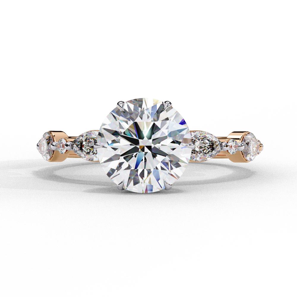 The Joanna Round Solitaire Accent Engagement Ring