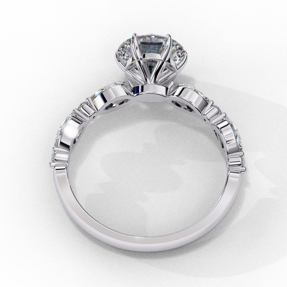 The Joanna Round Solitaire Accent Engagement Ring